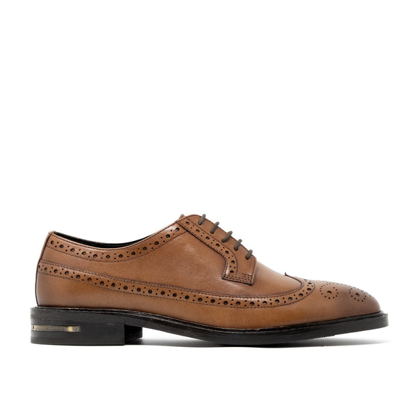 Walk London Oliver Brogue Shoe in Tan Leather