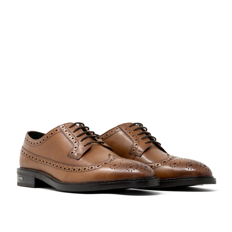 Tan Leather Walk London Oliver Brogue Shoe