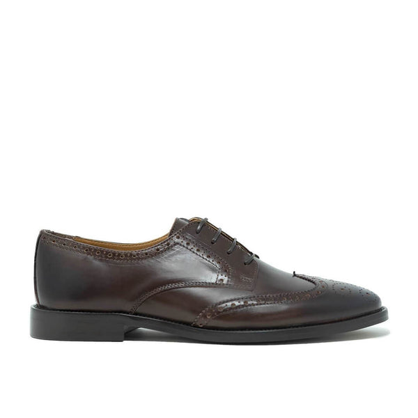 WALK London Putney Brogue Shoe Brown Leather