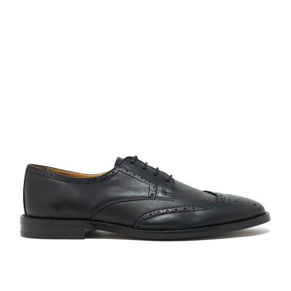 WALK London Putney Brogue Shoe Black Leather