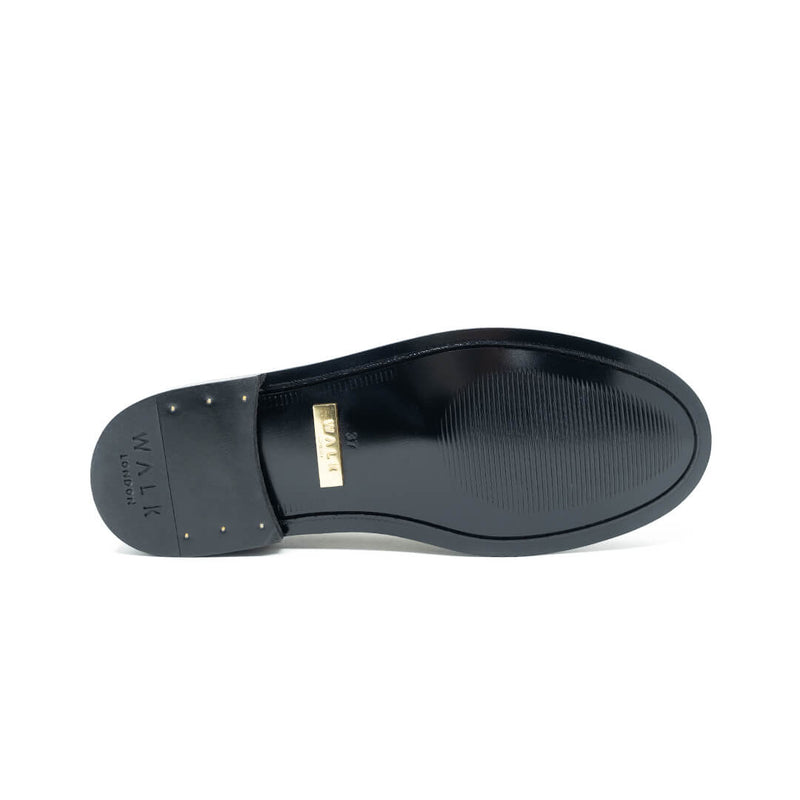 WALK London Rhea Penny Loafer Black Leather