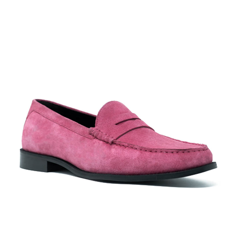 WALK London Riva Penny Loafer Pink Suede Side