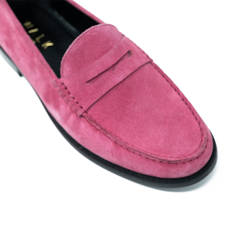 WALK London Riva Penny Loafer Pink Suede Toe