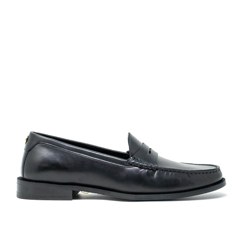 Riva Penny Loafer Black Leather