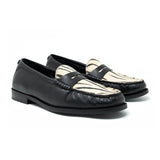 WALK London Riva Saddle Loafer Black Leather Zebra