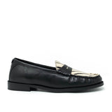 WALK London Riva Saddle Loafer Black Leather Zebra