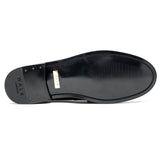 WALK London Riva Trim Loafer Black Leather Gold Snaffle Sole