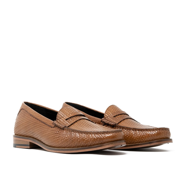 Tan Leather Riva Weave Loafer