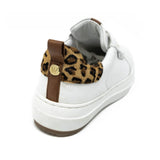 Sahara Trainer White Leather Leopard