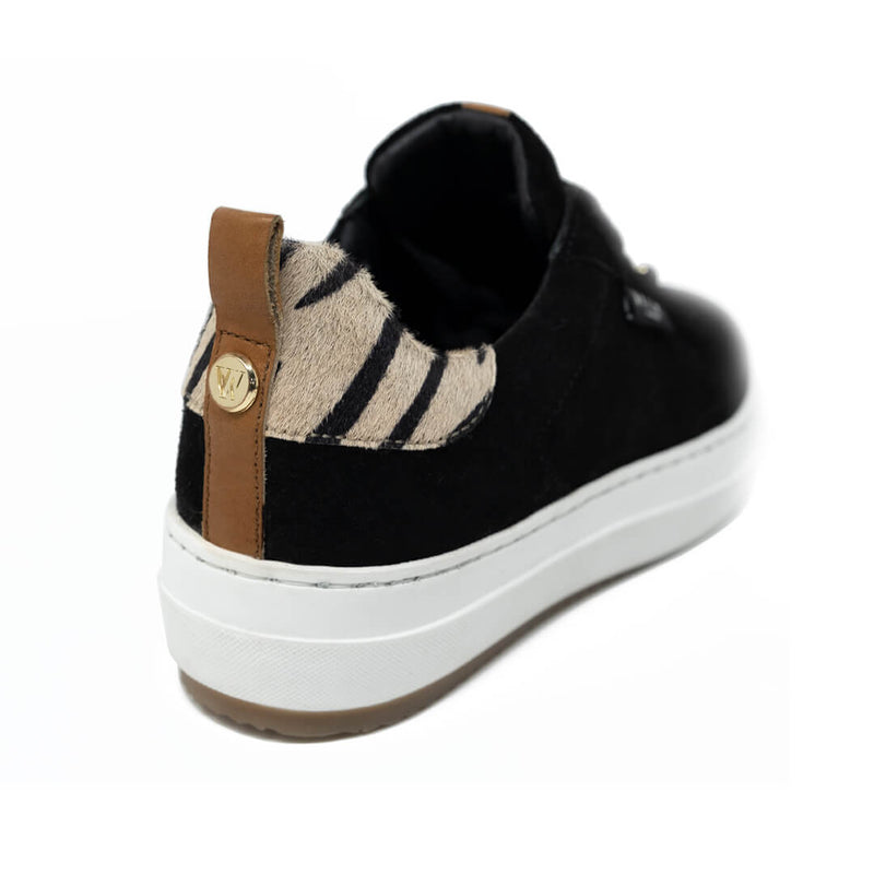 Sahara Trainer Black Suede Zebra Pony