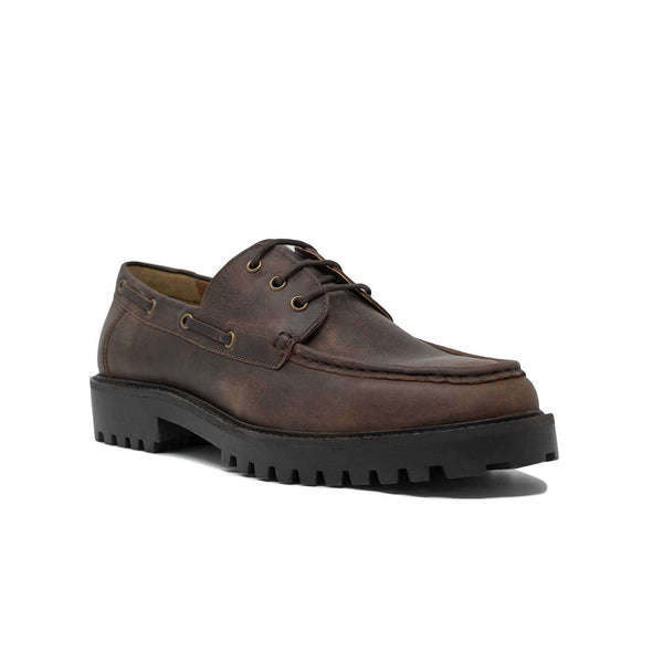 Men's Brown Leather Boat Shoe