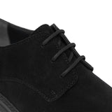 Walk London Slick Derby Shoe in Black Suede