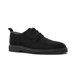 Walk London Slick Derby Shoe in Black Suede