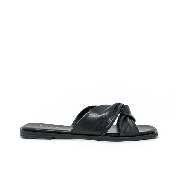 St Tropez Knotted Sandal Black Leather