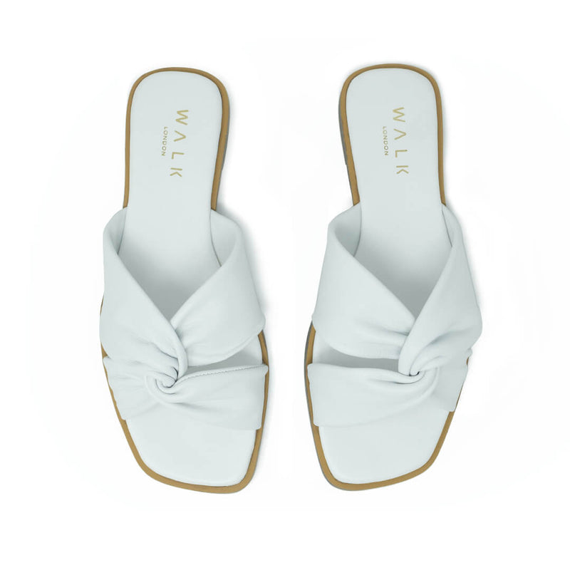 St Tropez Knotted Sandal White Leather