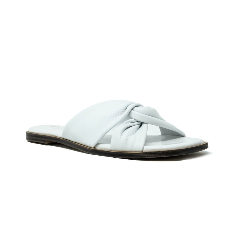 St Tropez Knotted Sandal White Leather