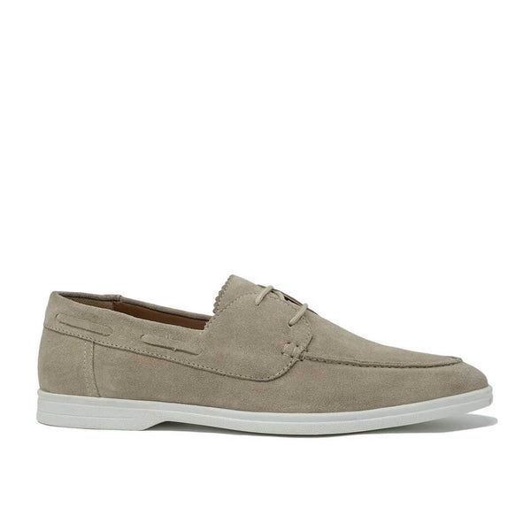 WALK London Steam Boat Shoes Stone Suede