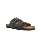 Men;s Double Strap Sandal in Grey Suede