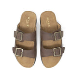 WALK London Sunset Double Strap Sandal Tan Leather