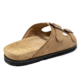 WALK London Tan Suede buckle Sandal Suede footbed