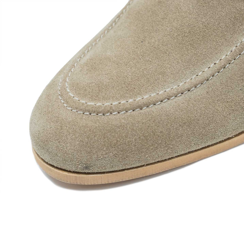 WALK London Terry Trim Loafer Stone Suede