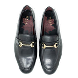 WALK London Terry Trim Loafer Black Leather Red Leaf