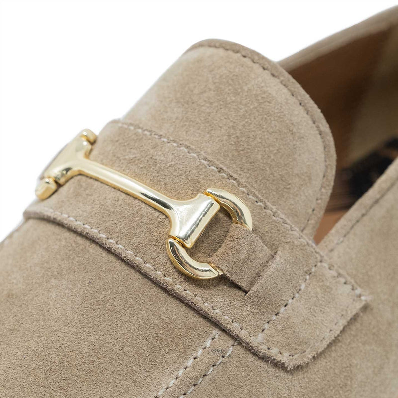 WALK London Terry Trim Loafer Stone Suede