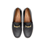 Birdseye View of the Walk London Tino Bone Loafer in Black Leather