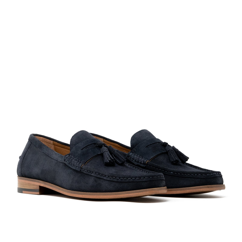 Navy Suede Tino Tassel Loafer