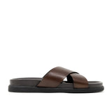 WALK London Tommy Sandal In Brown Leather