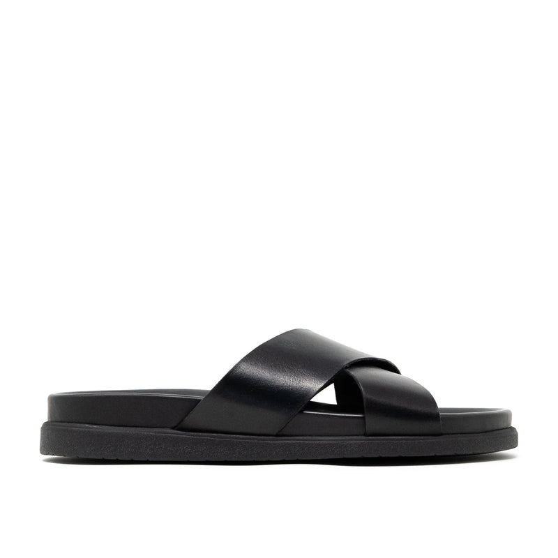 WALK London Tommy Sandal In Black Leather