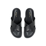 WALK London Tommy Sandal In Black Leather Top