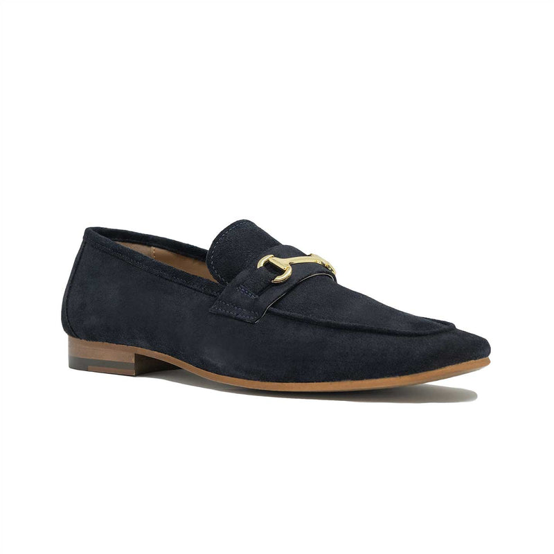 Navy Suede Trim Loafer