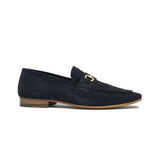 Walk London Navy Suede Vespa Trim Loafer in Navy Suede