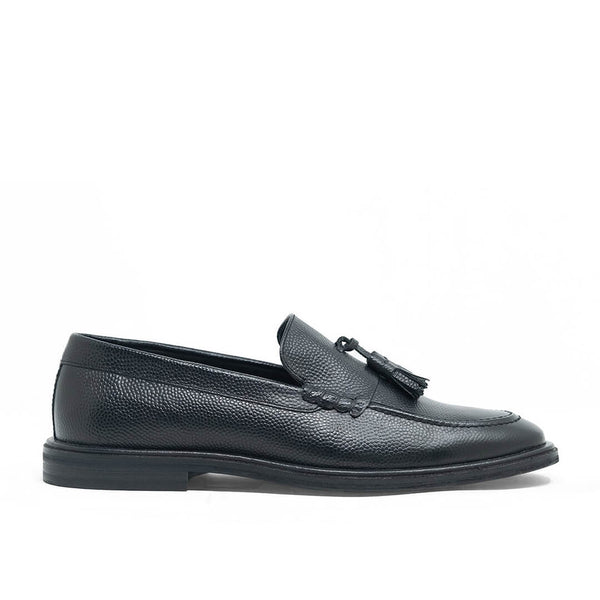 WALK London West Tassel Loafer Black Leather