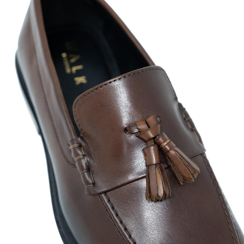 WALK London West Tassel Loafer Brown Leather