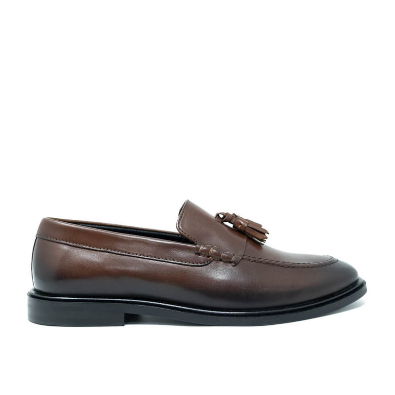 WALK London West Tassel Loafer Brown Leather