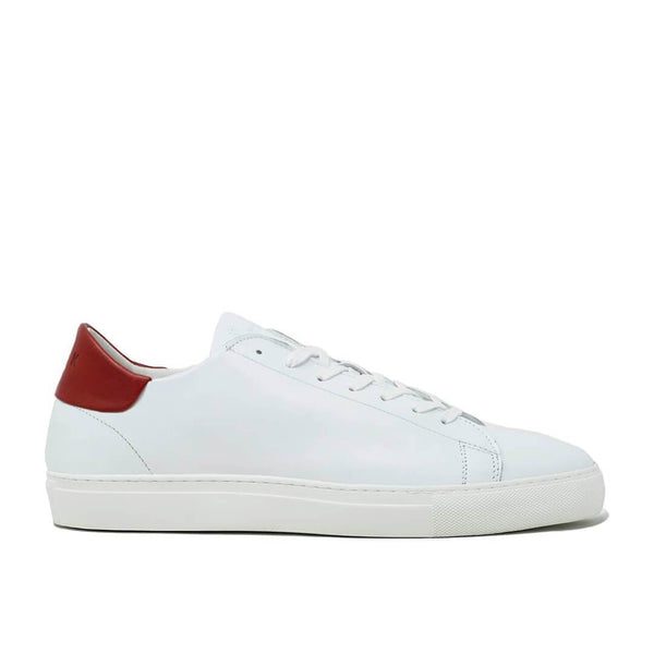 WALK London Wimbledon Sneaker White Red Leather.