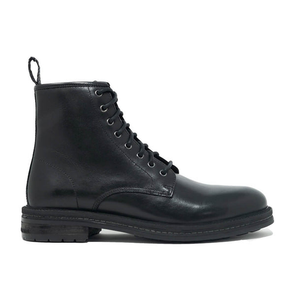 WALK London Wolf Lace Up Boot Black Leather