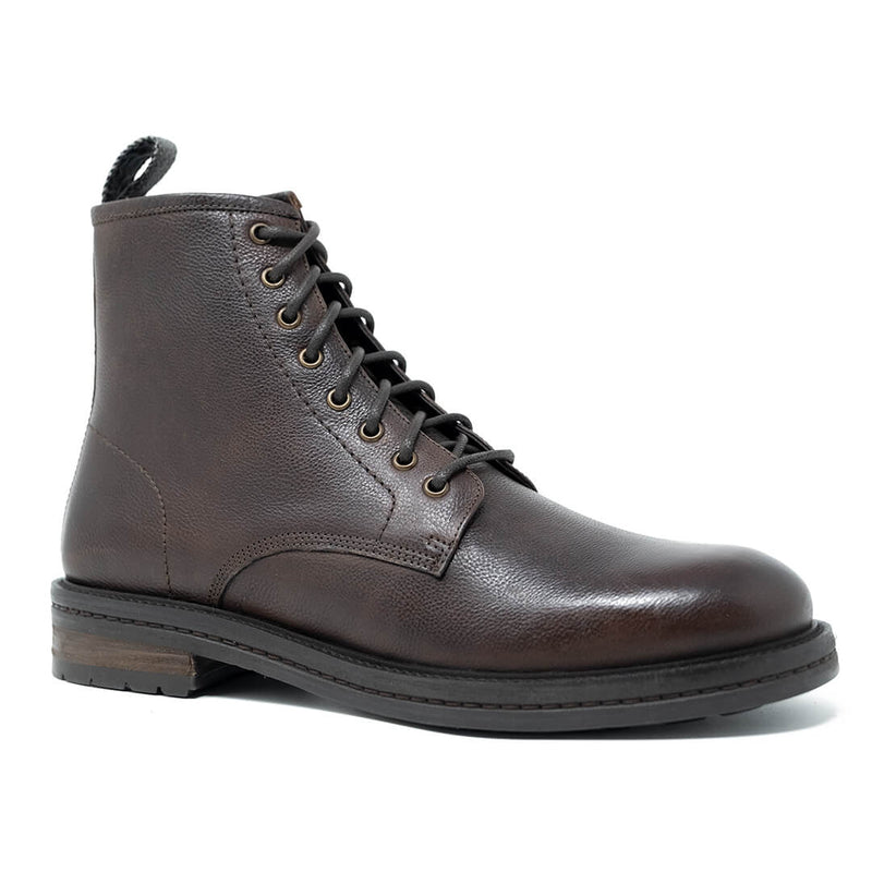 WALK London Wolf Lace Up Boot Brown Leather Side