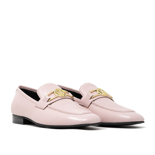 Pink Leather Walk London Woody Trim Loafer